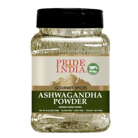 PRIDE OF INDIA– Natural Ashwagandha Root Ground – Health Benefits – Good for Energy Level/Body Functions – No Gluten/ Additives – Easy To Store – 8 #