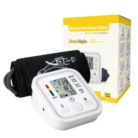 ARM STYLE Automatic digital Upper Arm Blood Pressure Monitor Pulse Meter BP Machine Voice Talking (Color: White)