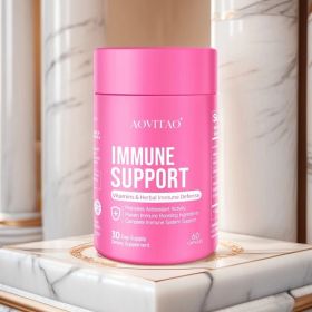 AOVITAO NATURAL HERBAL IMMUNE DEFENSE, Immunity Vitamins Supplement Booster And Mushroom Supplement With Lion's Mane, Reishi, Chaga, Cordyceps (Option: Immune Defense-60Count)
