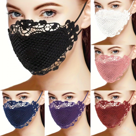 6 Pcs Sexy Lace Face Mask For Women- Adjustable Ear Loops- Cute, Sexy Washable And Reusable (Option: 6pack)